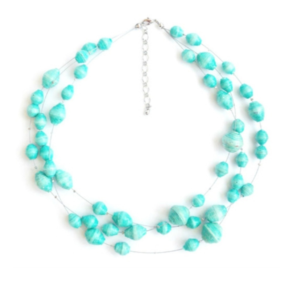 NWT Jane Paper Bead Necklace - Picture 2 of 2